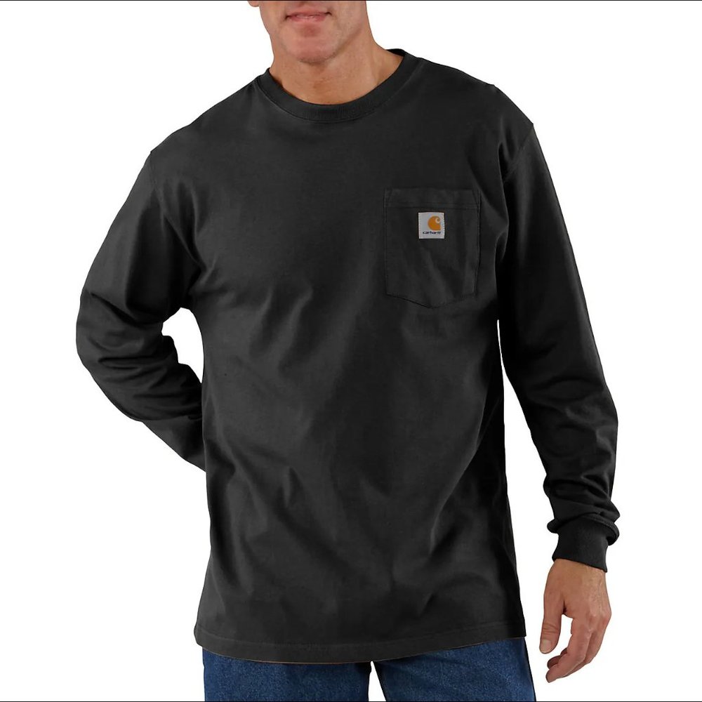 NEW! Carhartt black long sleeve pocket tee. Size large. Original fit.